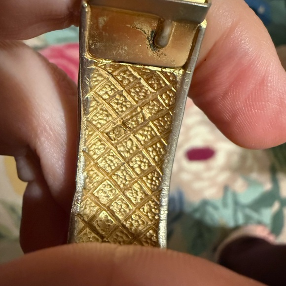 Textured Gold and Silver Bracelet - Picture 7 of 11